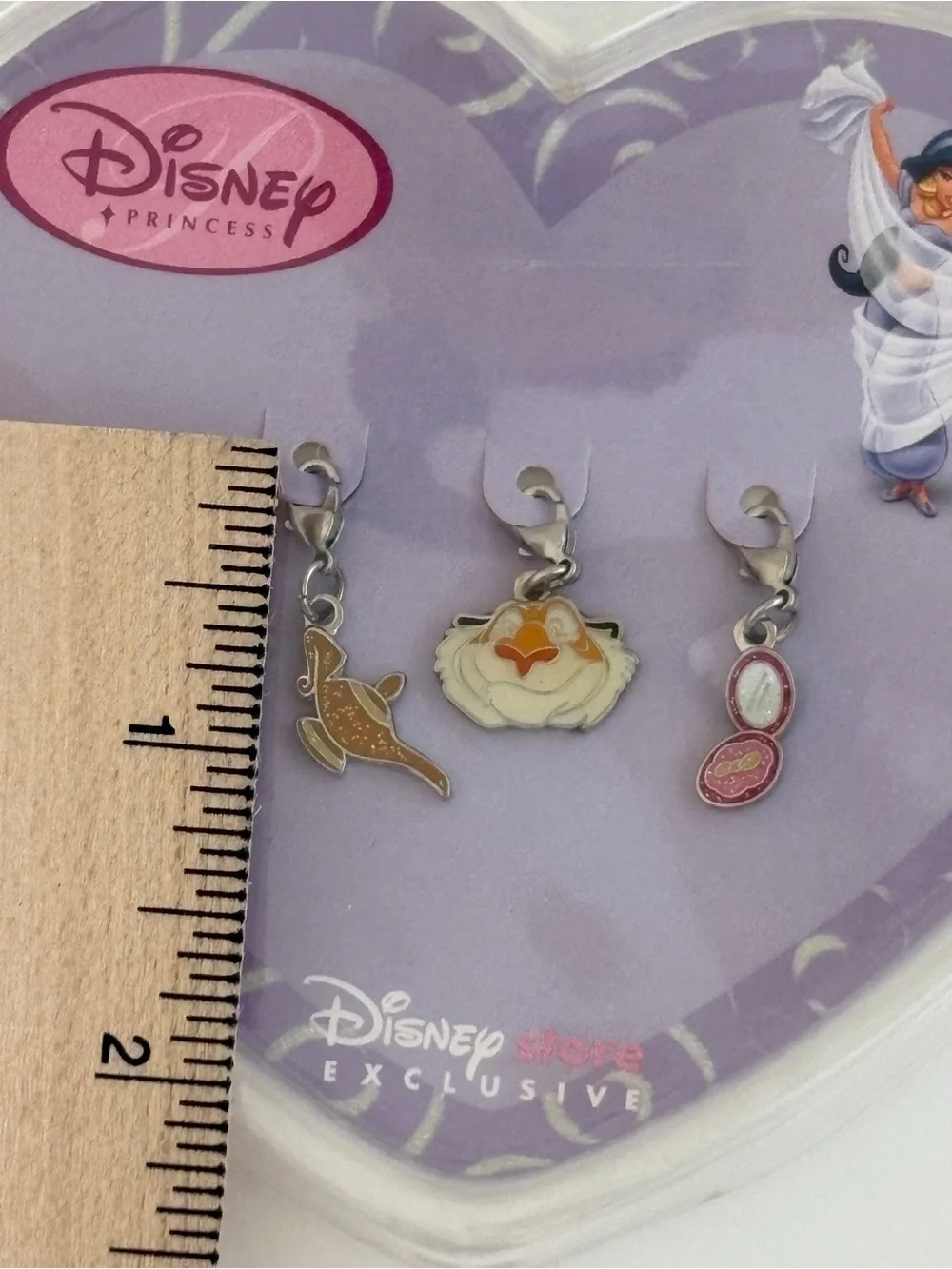 Disney Princess Jasmine Charm Set - Purple Display with Gold & Pink Charms